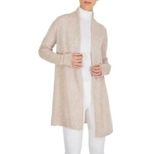 BERYLL 100% Cashmere Long Open Front Cardigan Sweater Women OS Chic Quiet Luxury